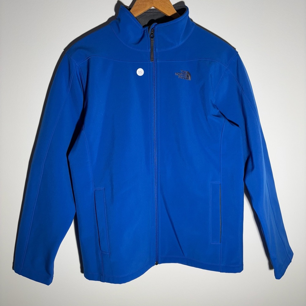 The North Face‎ Kids Blue Softshell Jacket Size XL Youth Full Zip Outerwear